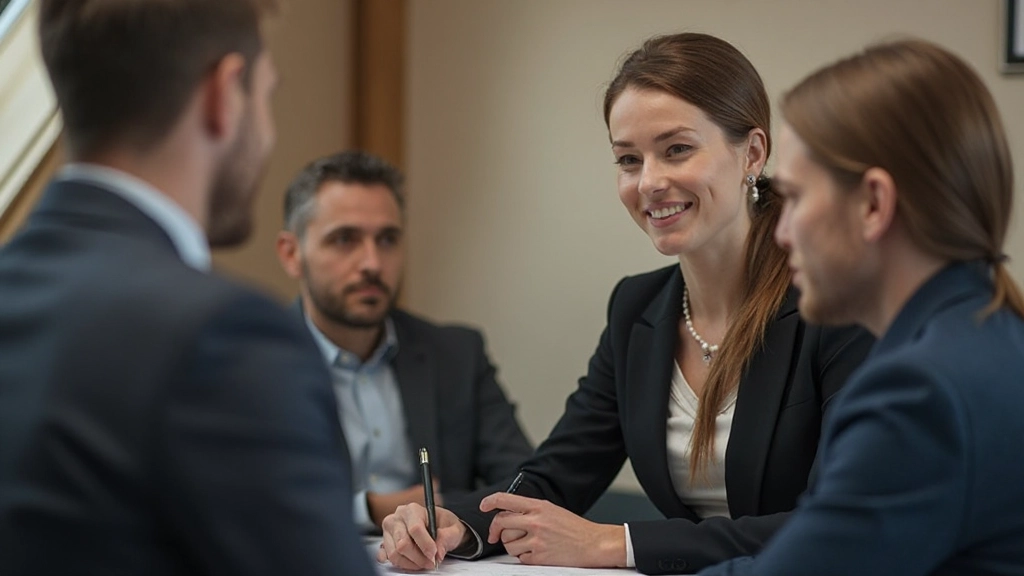 Professionell juridisk konsult som möter med liten företagare för att diskutera avtalsvillkor
